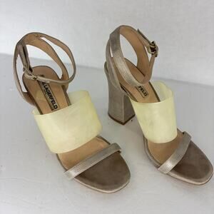 Karl Lagerfeld Paris Lucite Cuff Block Heels 💫 Statement Sandals